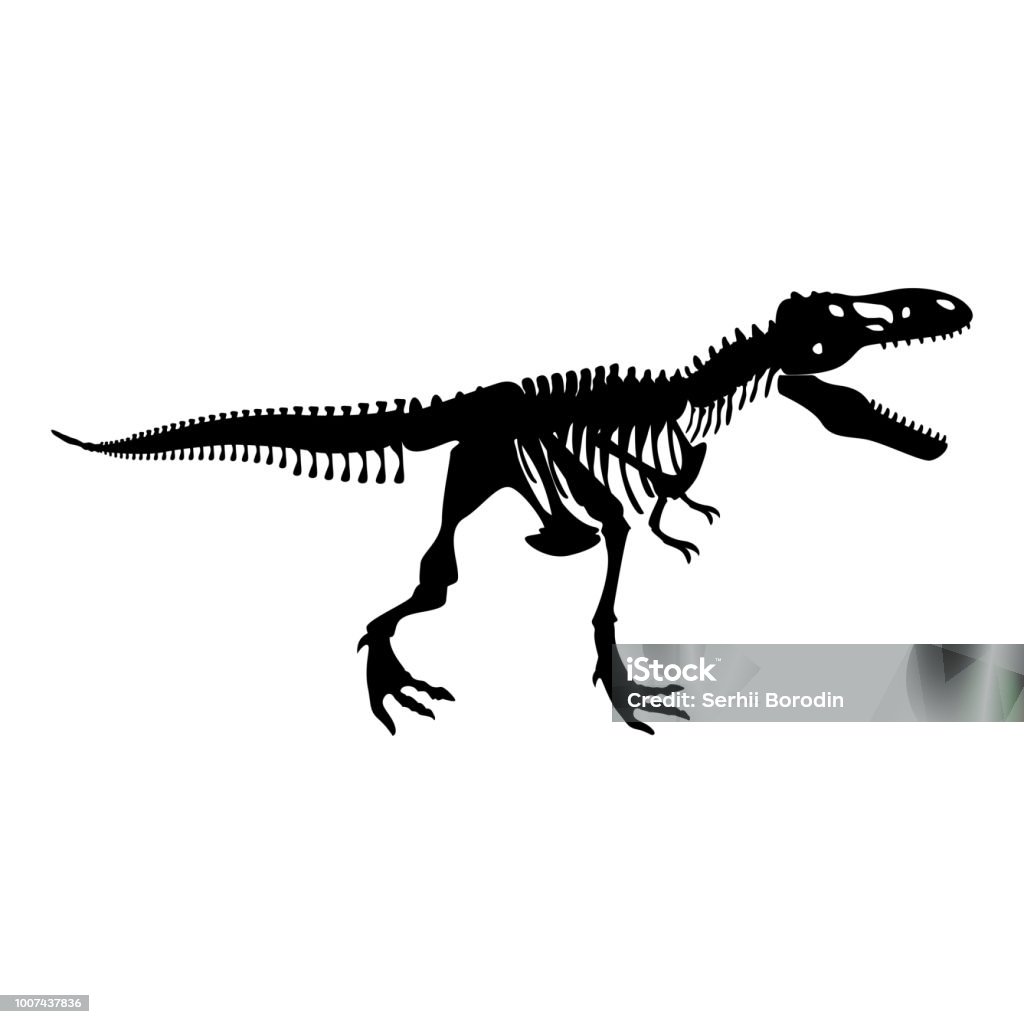 Dinosaur skeleton T rex icon black color illustration flat style simple image Dinosaur skeleton T rex icon black color vector illustration flat style simple image Dinosaur stock vector