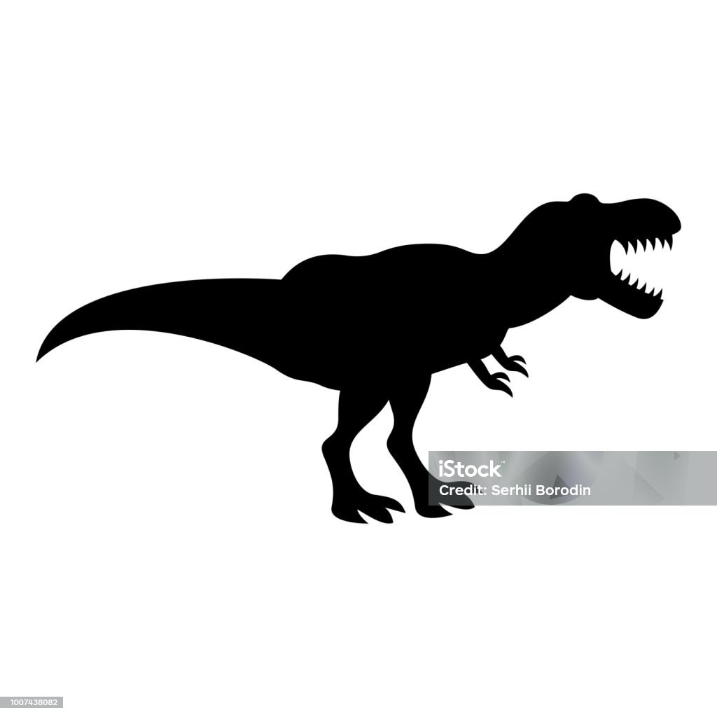 Khủng Long Tyrannosaurus T Rex Biểu Tượng Màu Đen Minh Họa Phong ...