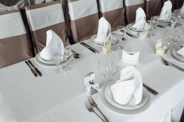 Close-Up Of Place Setting During Wedding
