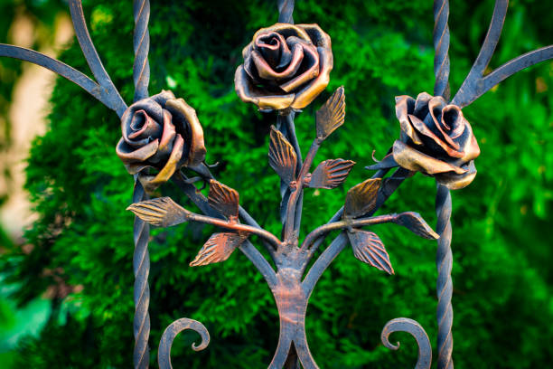 istock ornate wrought-iron elements of metal gate decoration 1007455682