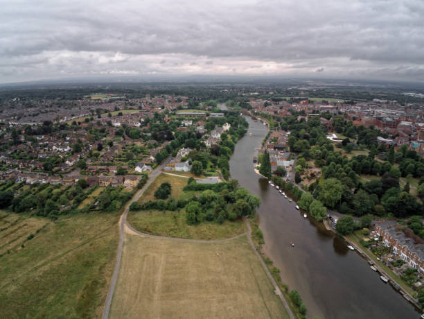 istock Aerial view, river Dee besides Chester and Handbridge 1007461344