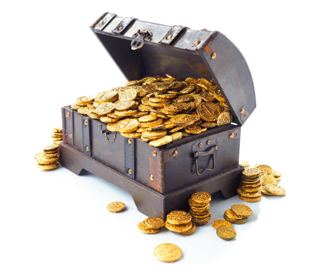 istock Treasure chest filled with gold coins 1007461918