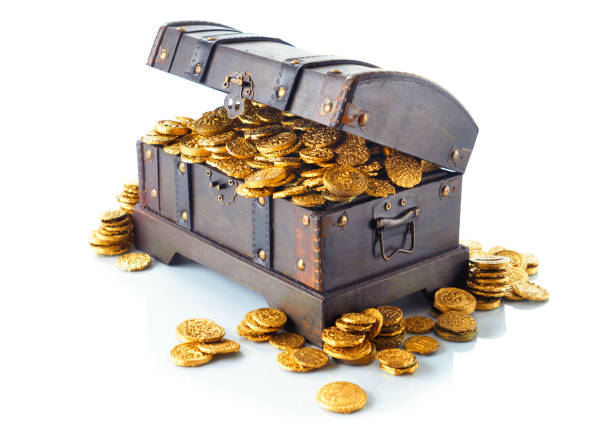 istock Treasure chest filled with gold coins 1007462626