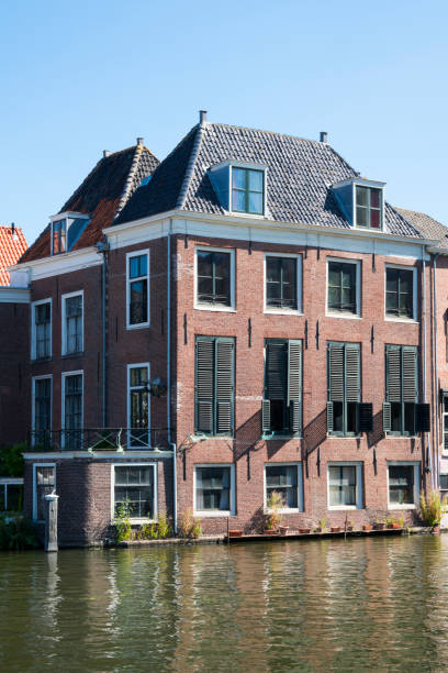 istock building with reflection in canal, Leiden, The Netherlands_ 1007471076