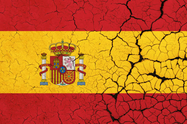 Spain Flag Crisis stock photo