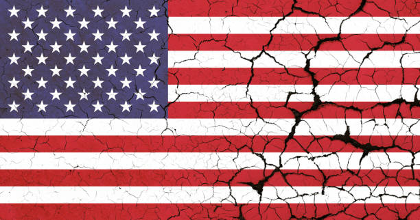 United States Flag Crisis stock photo