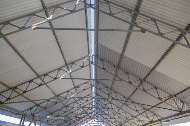 Old metal roof, obsolete metal structures, poor condition