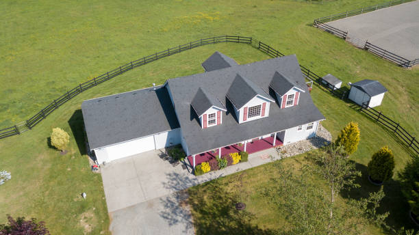 istock Drone view of single family house 1007485100
