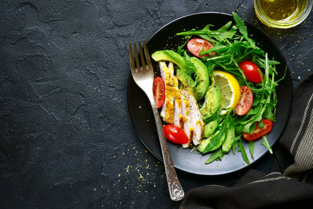 istock Vegetable salad with roasted chicken breast 1007485420