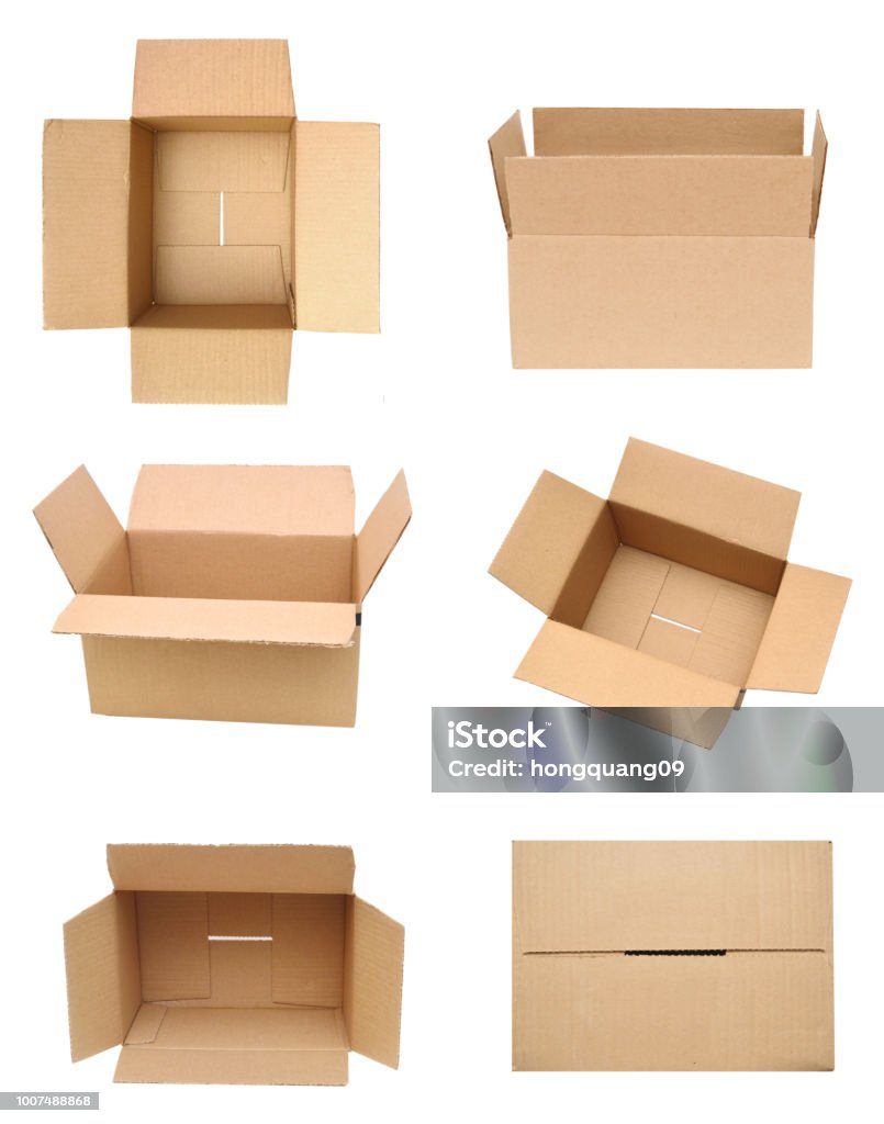 Cardboard box. Open Cardboard Box Stock Photo