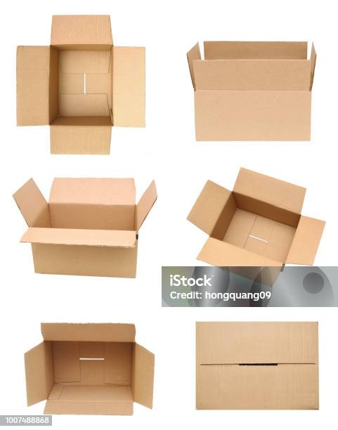 Cardboard Box Open Stock Photo - Download Image Now - Cardboard Box, Closed, Box - Container