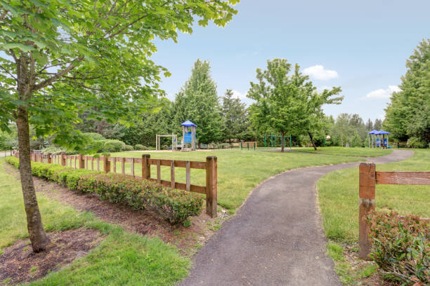 istock Walkway to kids playground in a small park 1007498246