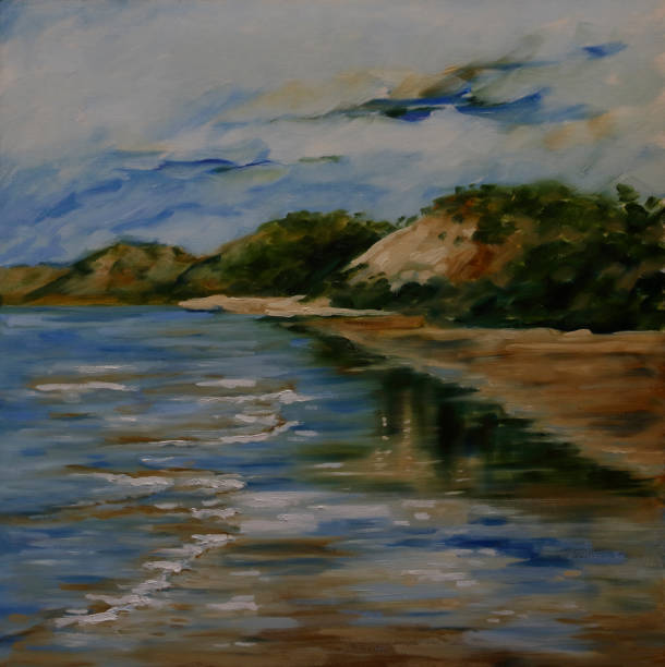 istock Tranquil Australian Beach Seascape Oil Painting 1007530332