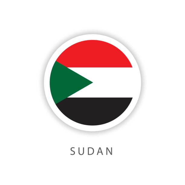 sudan button flag szablon wektorowy projekt ilustrator - qatar senegal stock illustrations