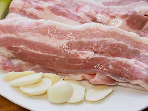 istock Korean food pork belly and vegetables, Samgyeopsal 1007557192