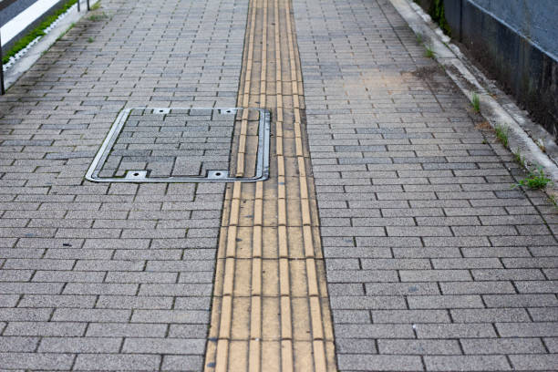 istock Japanese guidance, warning tile blocks for the visually impaired people 1007559830