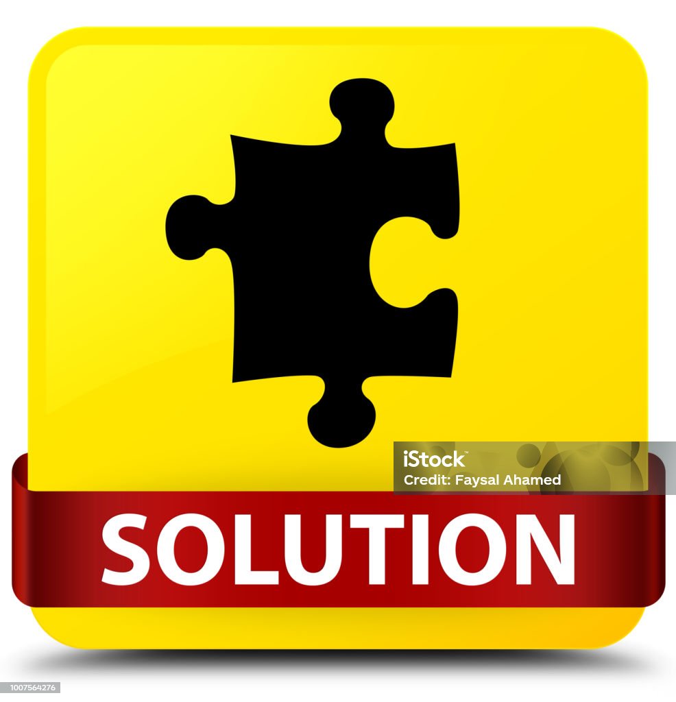 Solutions Ribbon Image Solution Yellow Square Button Red Ribbon In Middle Stock Illustration ...
