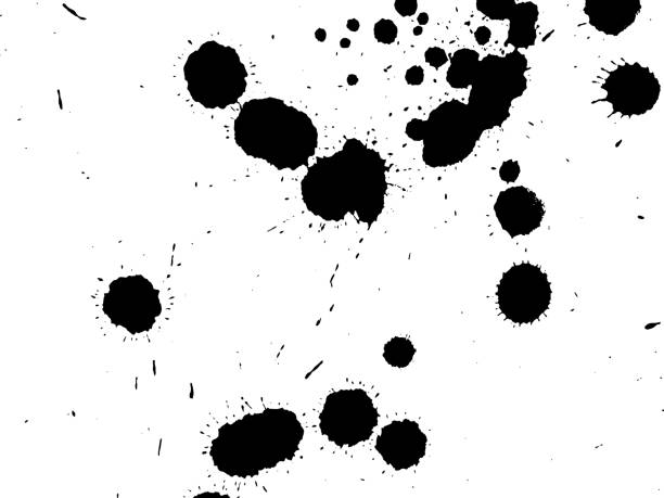 istock Handdrawn grunge texture. Abstract ink drops background. Black and white grunge illustration. Vector watercolor artwork pattern. 1007588076