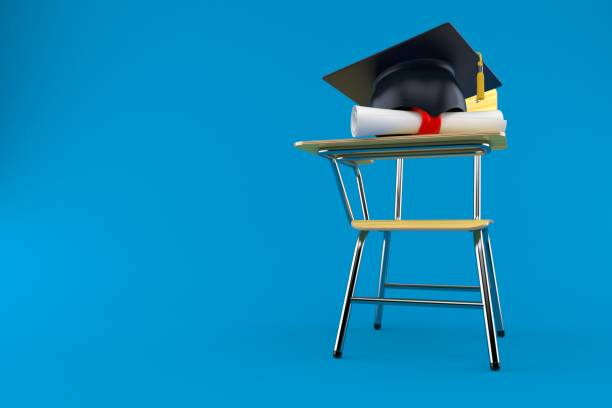 istock Mortarboard with certificate and school chair 1007607706