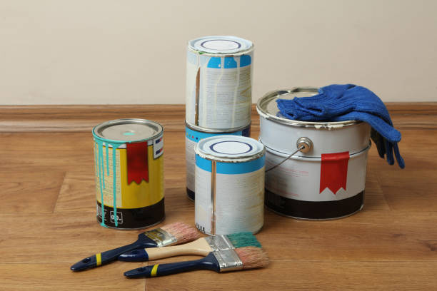 istock Banks with paint, brushes and mittens 1007615934