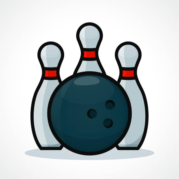 Vector bowling design icon Vector illustration of bowling on white background cartoon of the bowling pin stock illustrations