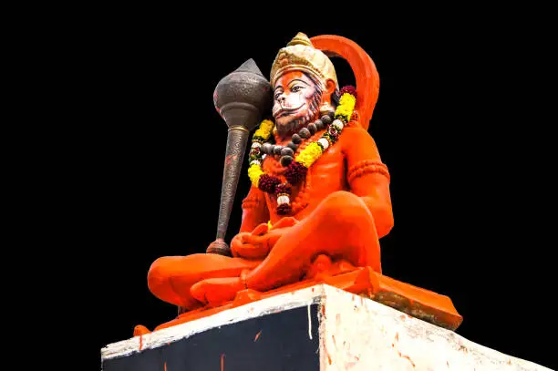 Indian God Hanuman Huge Statue Background