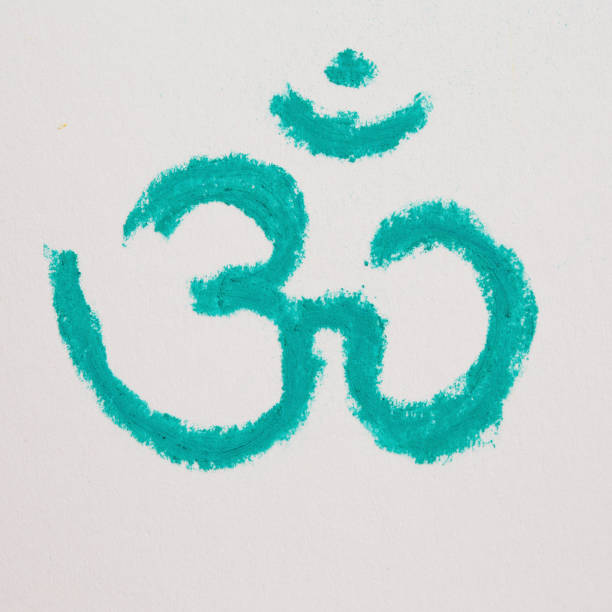 A pastel sketch of the sacred Om or Ohm symbol