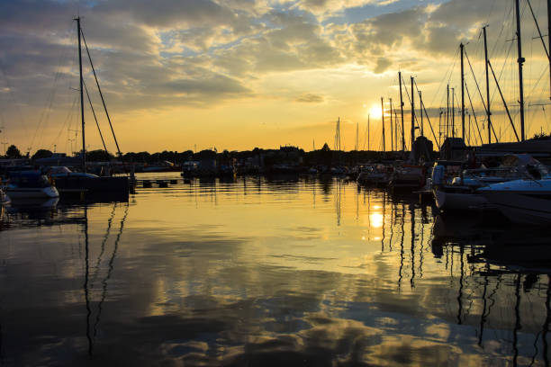 istock The sun sets over the yacht berth 1007658622