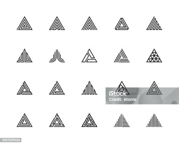 Triangle Icons Stock Illustration - Download Image Now - Triangle Shape, Logo, Abstract