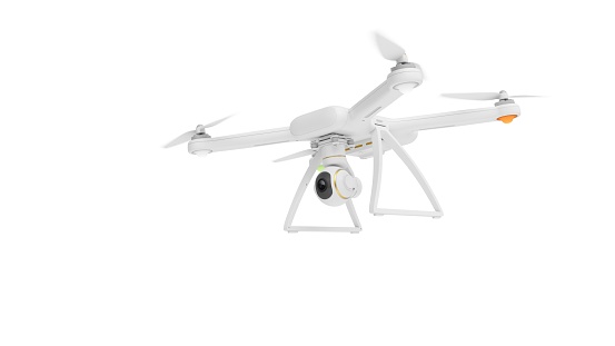 3D Rendering Drone isolated on white background.