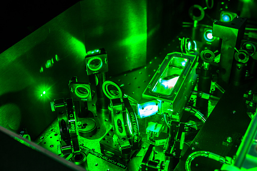 Powerful High Frequency Laser Used for New Materials Research.