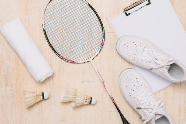 istock Top view of various sport equipment on white surface 1007675960