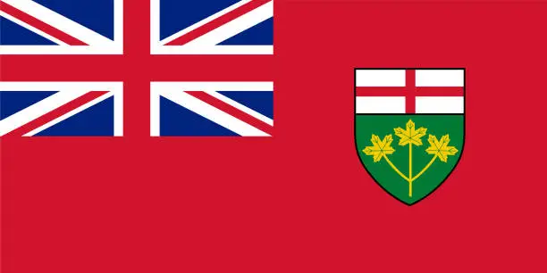 Vector illustration of Vector flag of Ontario, province of Canada. Toronto