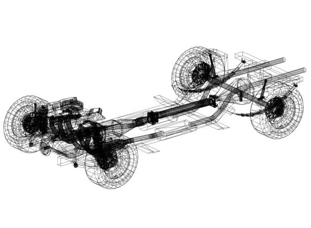 車のシャーシとエンジン免震設計-設計- - body construction ストックフォトと画像