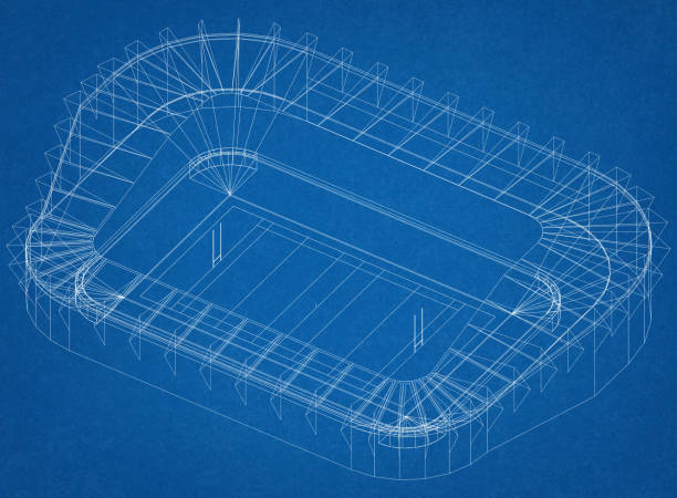 istock football stadium Architect Blueprint 1007710378