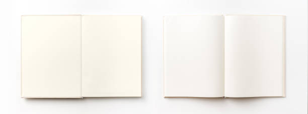 istock Top view collection of  light yellow fabric notebook, white open page isolated on background for mockup 1007716458