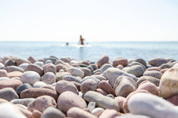 Looking through peephole to a dreamlike beach