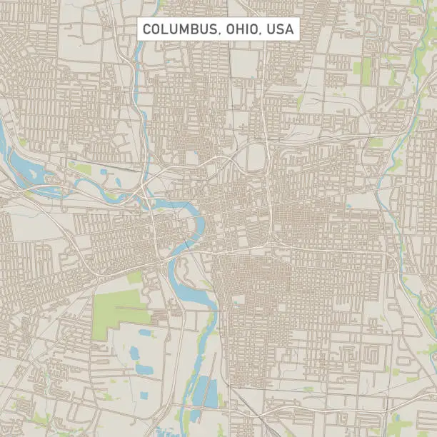 Vector illustration of Columbus Ohio US City Street Map