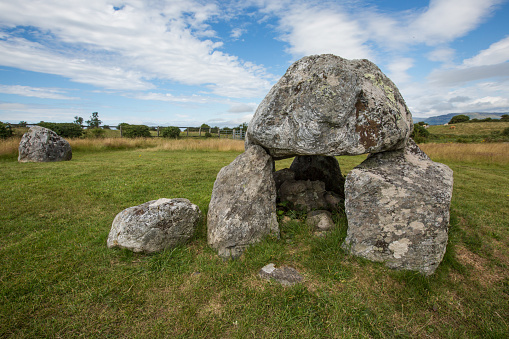 Carrowmore megalithic cemetery in County Sligo, on a sunny summer afternoon