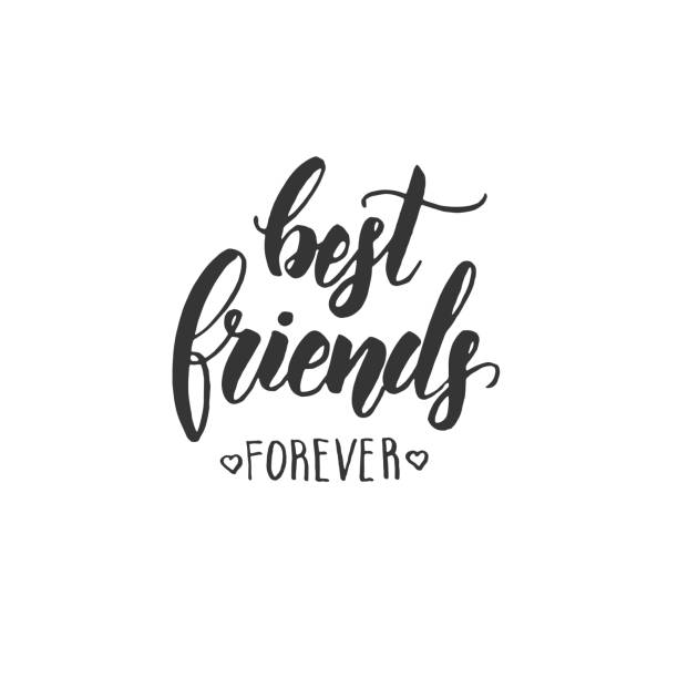Best friends forever- Friendship Day lettering calligraphy phrase.  Hand drawn quote Best friends forever- Friendship Day lettering calligraphy phrase.  Hand drawn quote forever friends stock illustrations