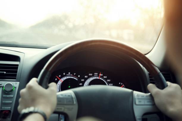istock Driving car on the road speed 140 km/h 1007769598