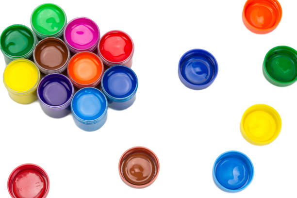 Multicolor of poster paint color isolated on white background