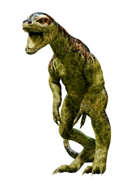 istock 3D illustration dinosaur Tyrannosaurus hatchling on white 1007795340