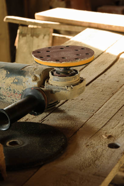 istock Close up of electric sander in the workshop 1007802236