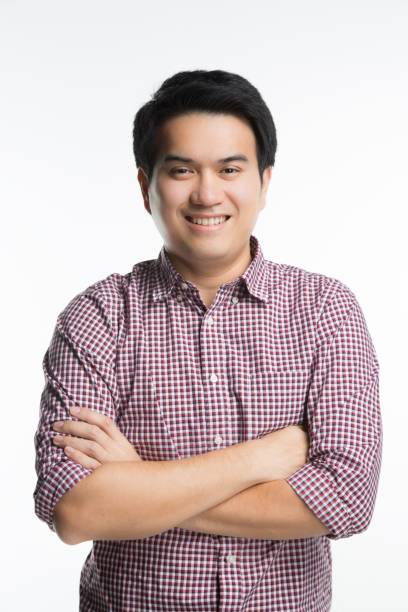 istock Asian man handsome sit be smile and isolated on white background. 1007808326
