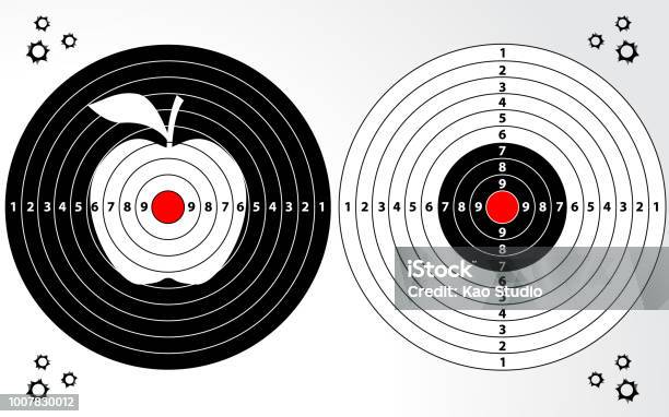 Gun Point Scene Target Shooting Range Target Isolated Vector For Gun Game Player Target ...