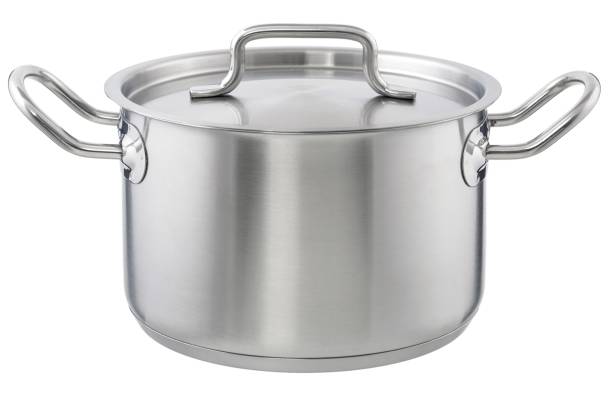 istock Metal saucepan with closed lid. an isolated on white background 1007836338