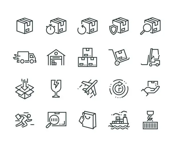 Vector illustration of Package Delivery Icon Set