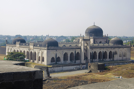 A view of Jamia Mosque situated in the Gulbarga fort, Gulbarga, Karnataka, India