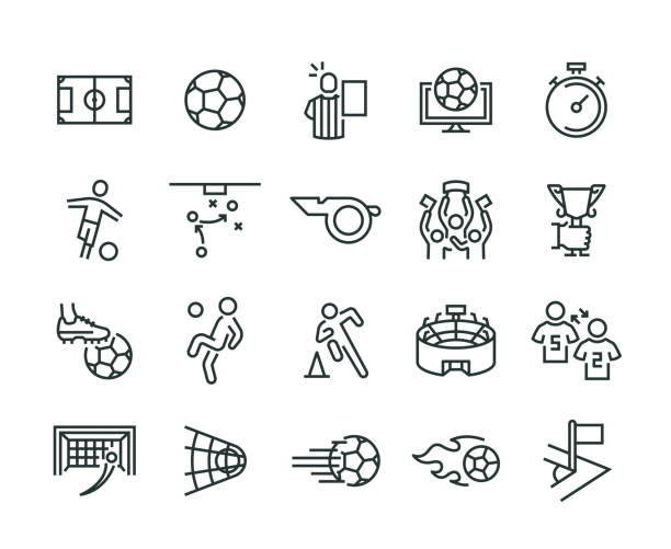 Soccer Icon Set Soccer Icon Set soccer sport stock illustrations